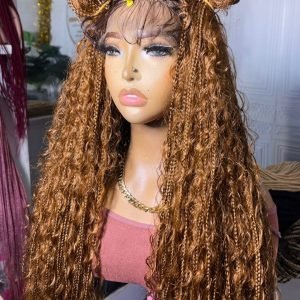 Long Length Full Lace Wig with Glueless Boho Braids Wig