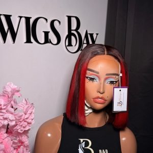 10" SDD Red Piano Bone Straight Wig