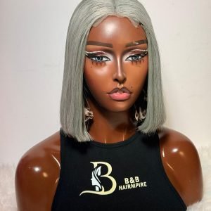 10 Inches SDD Grey Vietnam Bone Straight Wig